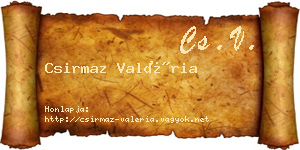 Csirmaz Valéria névjegykártya